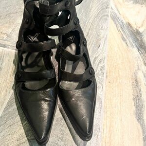 fluevog wrappings—complex (black) strappy boots